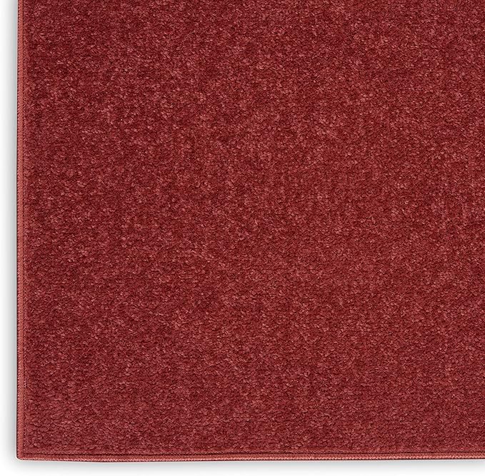 Nourison Home Nourison Essentials Brick Red 2'2" x 7'6" Area Rug - Easy Clean, Non Shedding, Bed Room, Living Room, Dining Room, Kitchen (8' Runner)