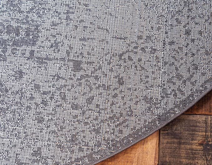 Unique Loom Bromley Collection Area Rug - Wells (3' Round, Ivory/ Gray)