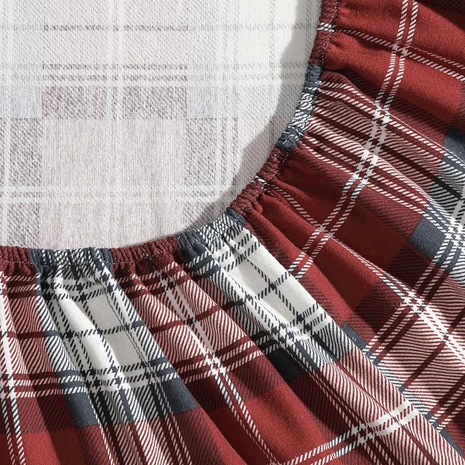 Eddie Bauer - Full Bed Sheets, Cotton Flannel Bedding Set with Matching Pillowcases, Brushed for Extra Softness, Deep Pocket, Oeko-Tex Certified (Heartland Plaid Red)