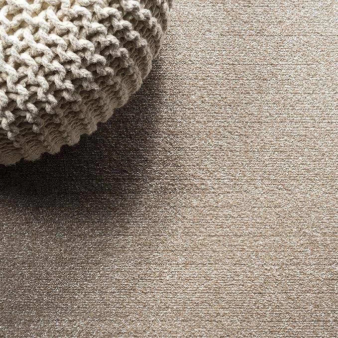 JONATHAN Y Haze Solid Low-Pile Beige 3x5 Oval Indoor Area Rug, Coastal,Bohemian,Minimalist,Classic, Easy-Cleaning for Living Room,Bedroom,Kitchen,Pet Friendly,Non-Shedding (SEU100G-3OV)