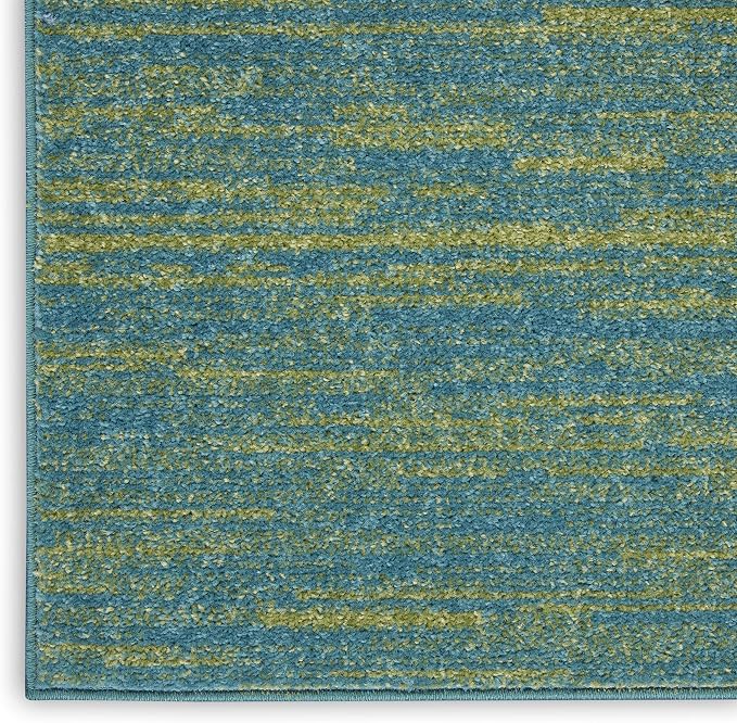 Nourison Home Nourison Essentials Blue Green 4' x 6' Area Rug - Easy Clean, Non Shedding, Bed Room, Living Room, Dining Room, Kitchen (4' x 6')