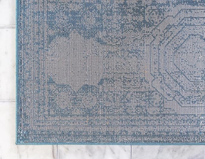 Unique Loom Bromley Collection Area Rug - Wells (4' 1" x 6' 1" Rectangle, Turquoise/ Ivory)