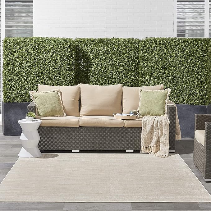 Nourison Home Nourison Essentials Ivory Beige 7' x Square Area Rug - Easy Clean, Non Shedding, Bed Room, Living Room, Dining Room, Kitchen (7' x Square)