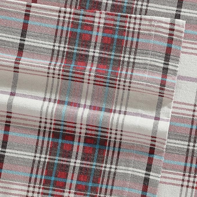 Eddie Bauer - Flannel Sheets Full Size, Anti-Pilling & Wrinkle Resistant Cotton, Touchably Soft for All-Season Comfort - Bed Sheets with Matching Pillowcases & Fitted Sheet (Montlake Plaid Red)