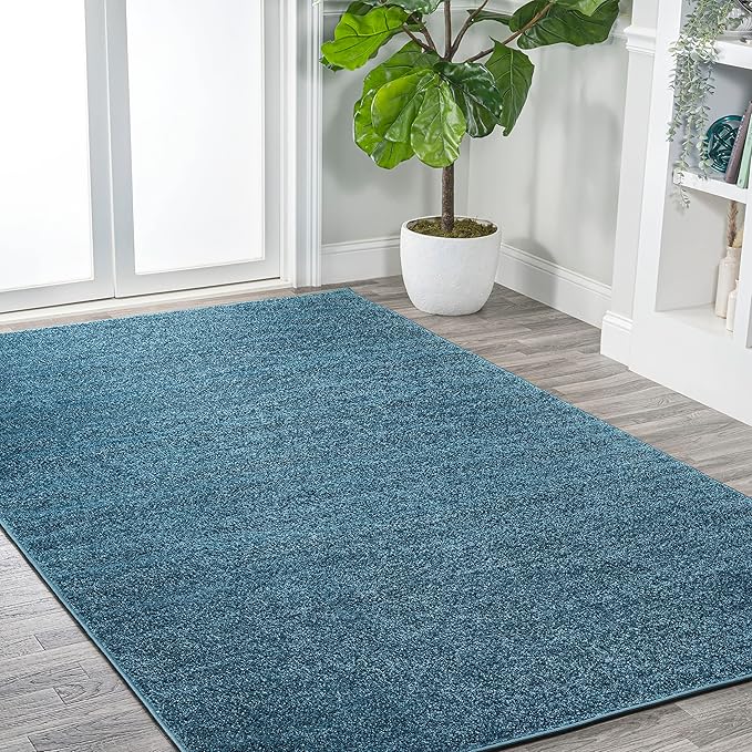JONATHAN Y Haze Solid Low-Pile Turquoise Indoor Area Rug 3x5, Coastal,Bohemian,Minimalist,Classic, Easy-Cleaning for Living Room,Bedroom,Kitchen,Pet Friendly,Non-Shedding (SEU100H-3)