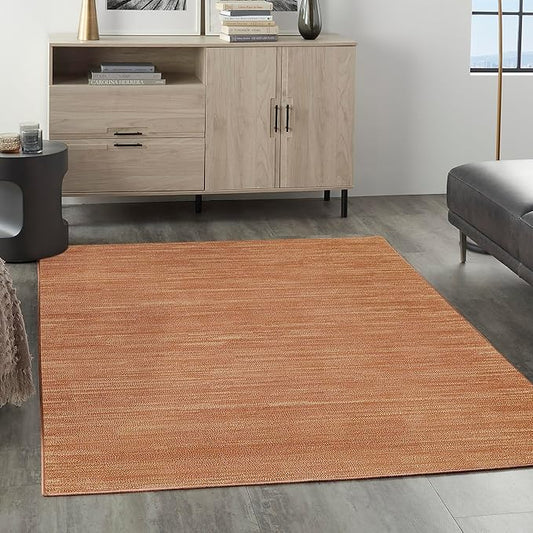 Nourison Home Nourison Essentials Rust 4' x 6' Area Rug - Easy Clean, Non Shedding, Bed Room, Living Room, Dining Room, Kitchen (4' x 6')