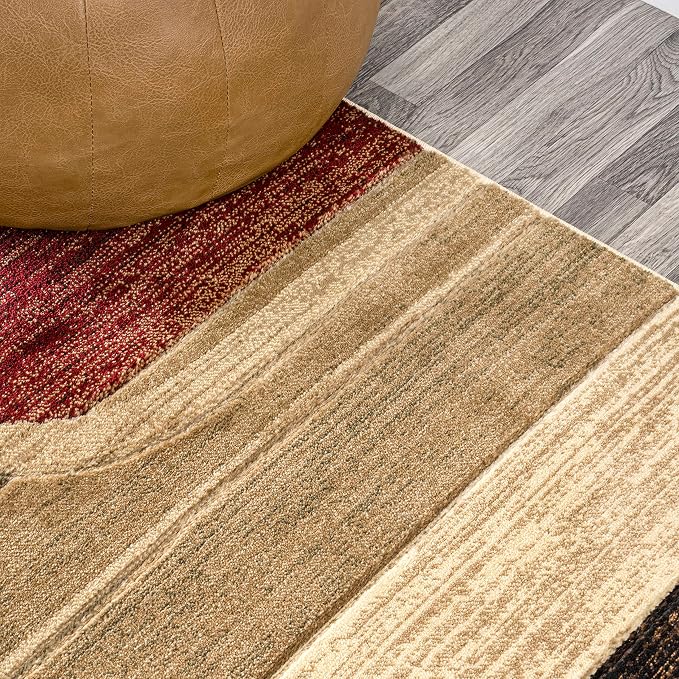 JONATHAN Y Abstract Arches Cream/Brown/Red Runner Rug 2X8 ft, Tamara Retro for Living Room, Bedroom, Kitchen, Office, Easy-Cleaning, High Traffic, Pet-Friendly, Non-Shedding UNQ102A-28