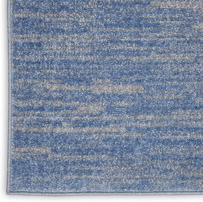 Nourison Home Nourison Essentials Blue Grey 2' x 6' Area Rug - Easy Clean, Non Shedding, Bed Room, Living Room, Dining Room, Kitchen (6' Runner)