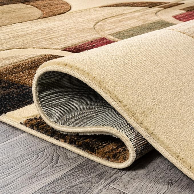 JONATHAN Y Abstract Arches Cream/Brown/Red Indoor Area Rug 4X6 ft, Tamara Retro for Living Room, Bedroom, Kitchen, Office, Easy-Cleaning, High Traffic, Pet-Friendly, Non-Shedding UNQ102A-4