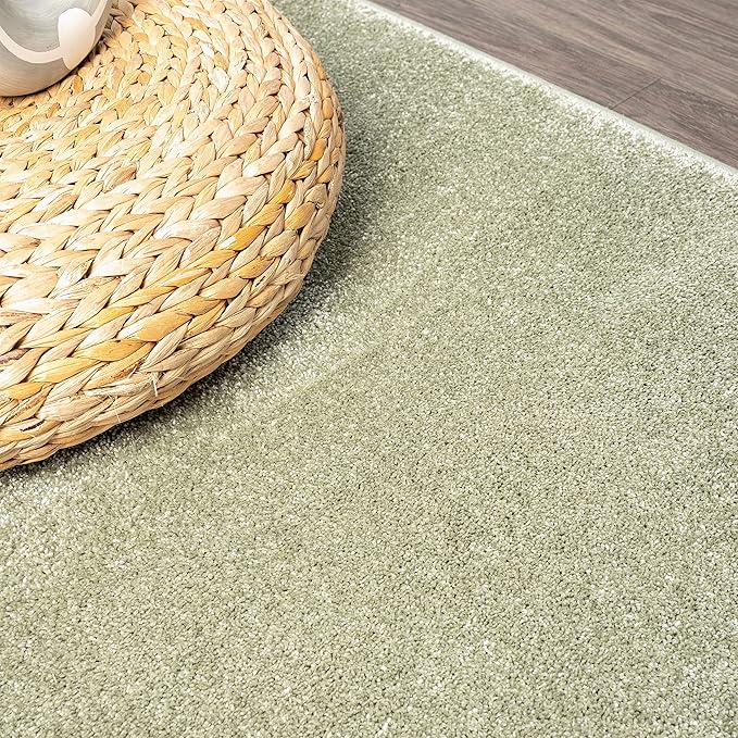 JONATHAN Y Haze Solid Low-Pile Green Indoor Area Rug 4x6, Coastal,Bohemian,Minimalist,Classic, Easy-Cleaning for Living Room,Bedroom,Kitchen,Pet Friendly,Non-Shedding (SEU100O-4)
