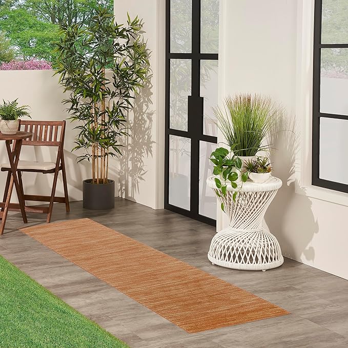 Nourison Home Nourison Essentials Rust 2' x 6' Area Rug - Easy Clean, Non Shedding, Bed Room, Living Room, Dining Room, Kitchen (6' Runner)