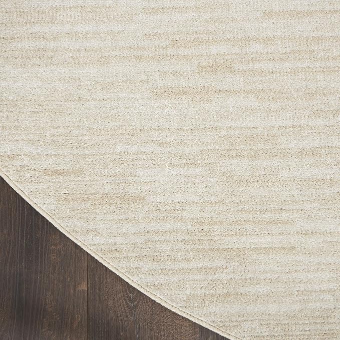 Nourison Home Nourison Essentials Ivory Beige 6' x 9' Oval Area Rug - Easy Clean, Non Shedding, Bed Room, Living Room, Dining Room, Kitchen (6' x 9' Oval)