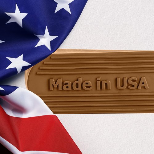 Rubber Door Stopper by Made in USA - Heavy Duty Wedge for Carpet & Tile | 6.5 x 2.75 x 1.9 Inches, Coffee 2PK