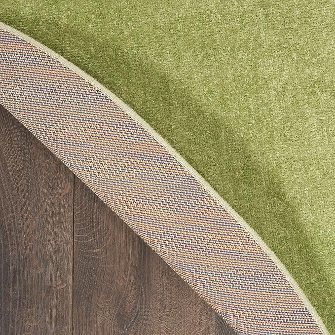 Nourison Home Nourison Essentials Green 6' x Round Area Rug - Easy Clean, Non Shedding, Bed Room, Living Room, Dining Room, Kitchen (6' x Round)