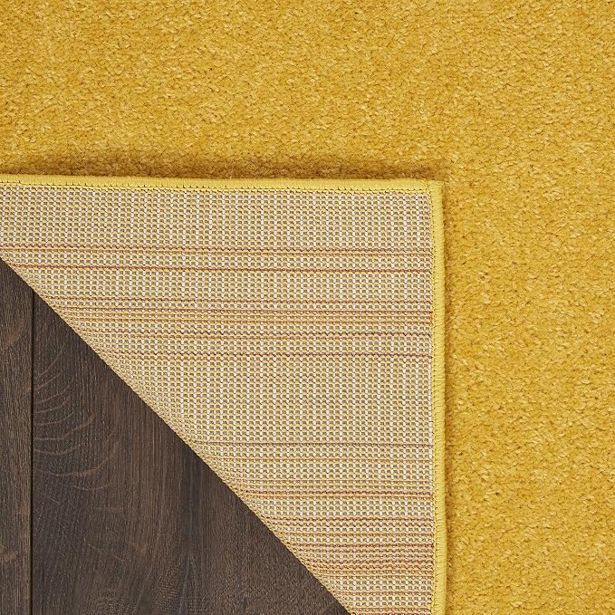 Nourison Home Nourison Essentials Yellow 5' x Square Area Rug - Easy Clean, Non Shedding, Bed Room, Living Room, Dining Room, Kitchen (5' x Square)