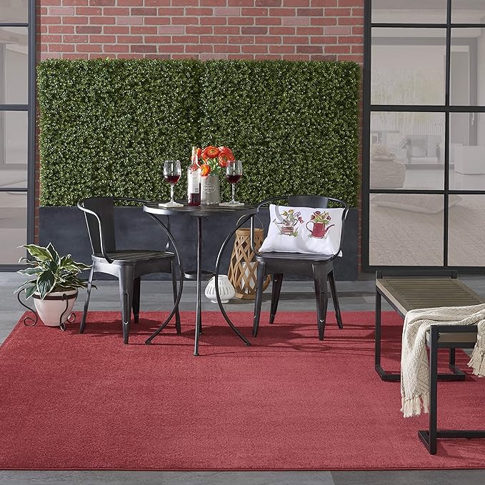 Nourison Home Nourison Essentials Brick Red 7' x 10' Area Rug - Easy Clean, Non Shedding, Bed Room, Living Room, Dining Room, Kitchen (7' x 10')