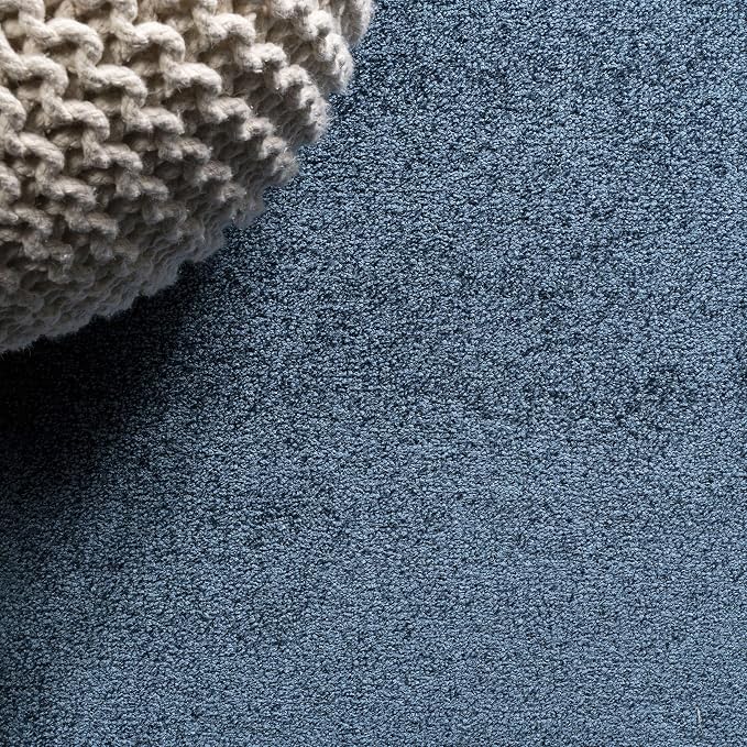 JONATHAN Y Haze Solid Low-Pile Navy 5' Round Indoor Area Rug, Coastal,Bohemian,Minimalist,Classic, Easy-Cleaning for Living Room,Bedroom,Kitchen,Pet Friendly,Non-Shedding (SEU100C-5R)