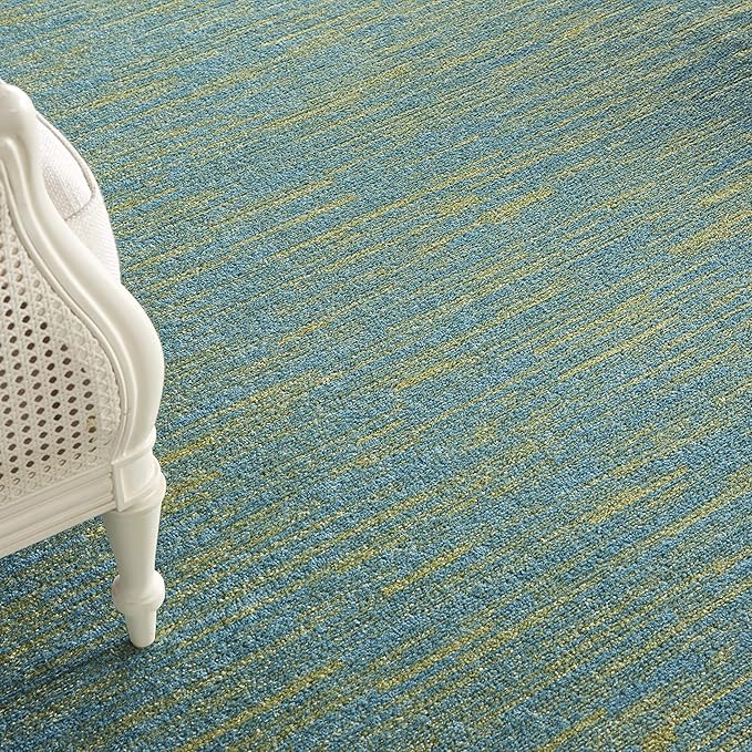 Nourison Home Nourison Essentials Blue Green 9' x 12' Area Rug - Easy Clean, Non Shedding, Bed Room, Living Room, Dining Room, Kitchen (9' x 12')
