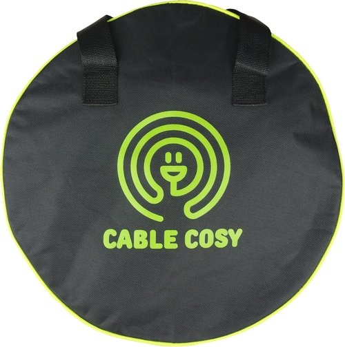 Luigi's Cable Storage Bag - Organize Car Jumper Cables & EV Charging Cords | 15.75" Diameter - Black