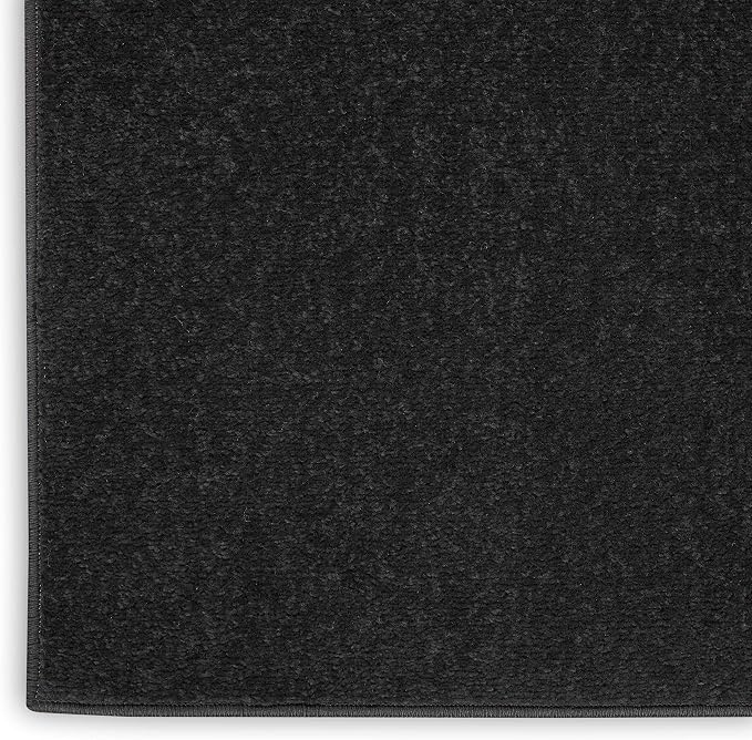 Nourison Home Nourison Essentials Black 5' x Square Area Rug - Easy Clean, Non Shedding, Bed Room, Living Room, Dining Room, Kitchen (5' x Square)