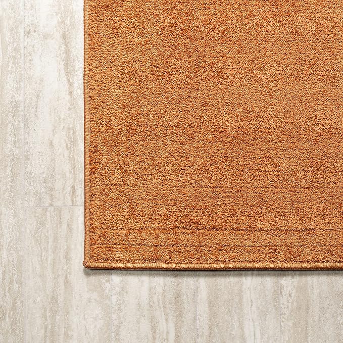 JONATHAN Y Haze Solid Low-Pile Orange Indoor Area Rug 10x14, Coastal,Bohemian,Minimalist,Classic, Easy-Cleaning for Living Room,Bedroom,Kitchen,Pet Friendly,Non-Shedding (SEU100M-14)