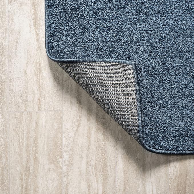 JONATHAN Y Haze Solid Low-Pile Navy 5' Round Indoor Area Rug, Coastal,Bohemian,Minimalist,Classic, Easy-Cleaning for Living Room,Bedroom,Kitchen,Pet Friendly,Non-Shedding (SEU100C-5R)