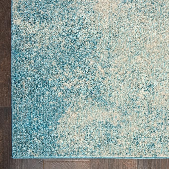 Nourison Home Passion Navy/Light Blue 1'10'' x 6' Area-Rug, Modern, Abstract, Easy-Cleaning, Non Shedding, Bed Room, Living Room, Dining Room, Kitchen, (6' Runner)