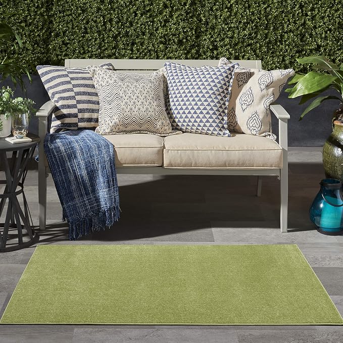 Nourison Home Nourison Essentials Green 3' x 5' Area Rug - Easy Clean, Non Shedding, Bed Room, Living Room, Dining Room, Kitchen (3' x 5')