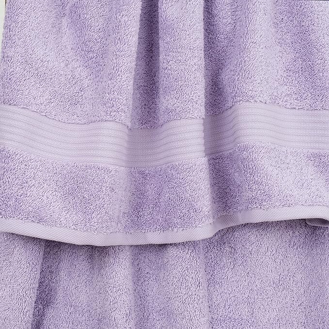 Cotton Paradise 100% Cotton Turkish Towel Set, Soft Absorbent Quick Dry, 4 Piece Washcloth Set, Lilac