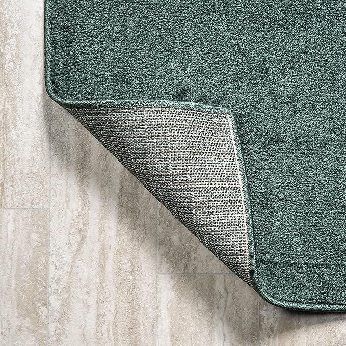 JONATHAN Y Haze Solid Low-Pile Emerald Indoor Area Rug 12x15, Coastal,Bohemian,Minimalist,Classic, Easy-Cleaning for Living Room,Bedroom,Kitchen,Pet Friendly,Non-Shedding (SEU100L-15)