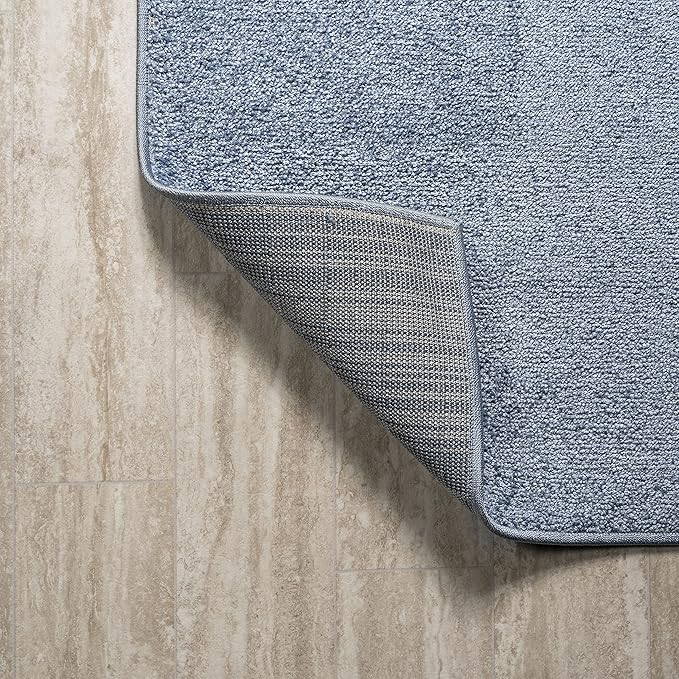 JONATHAN Y Haze Solid Low-Pile Classic Blue Indoor Area Rug 4x6, Coastal,Bohemian,Minimalist,Classic, Easy-Cleaning for Living Room,Bedroom,Kitchen,Pet Friendly,Non-Shedding (SEU100F-4)