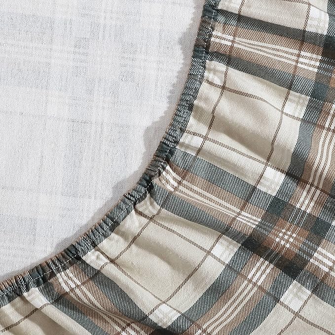 Eddie Bauer - Twin Sheets, Cotton Flannel Bedding Set, Brushed For Extra Softness, Cozy Home Decor (Edgewood Plaid, Twin)