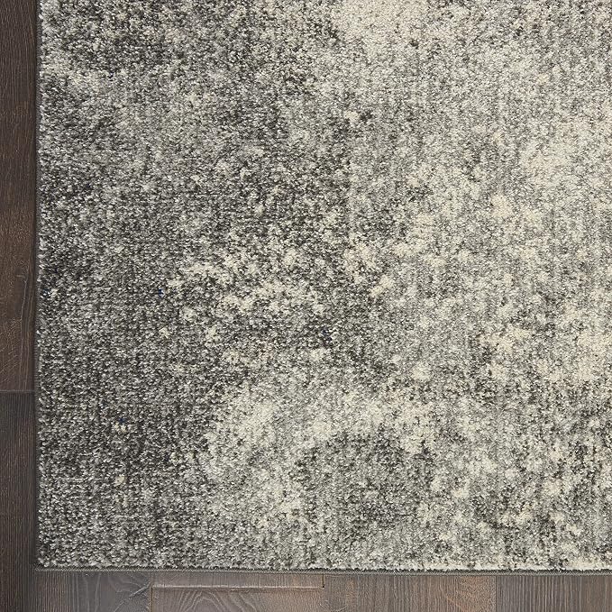Nourison Home Passion Charcoal/Ivory 8' x 10' Area-Rug, Modern, Abstract, Easy-Cleaning, Non Shedding, Bed Room, Living Room, Dining Room, Kitchen (8x10)
