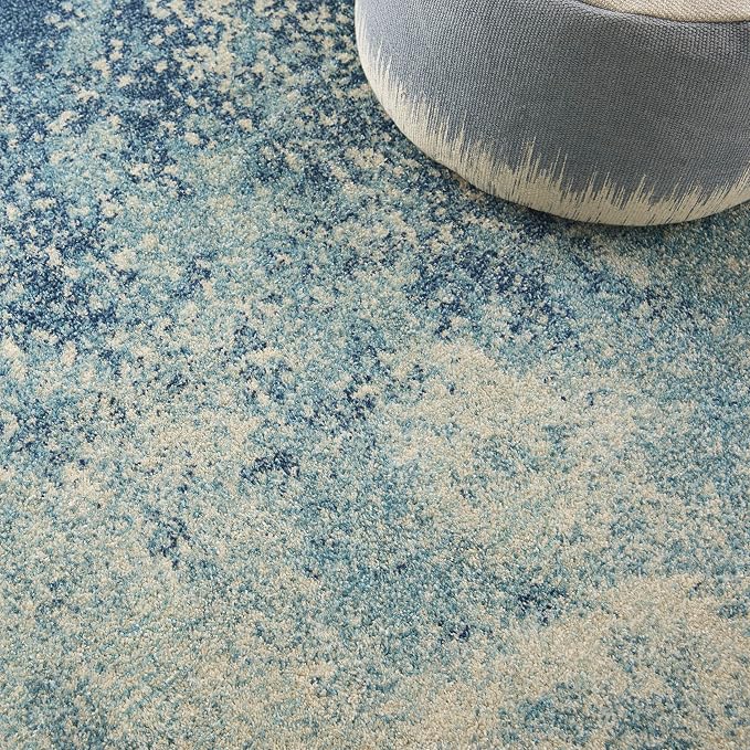 Nourison Home Passion Navy/Light Blue 3'9'' x 5'9'' Area-Rug, Modern, Abstract, Easy-Cleaning, Non Shedding, Bed Room, Living Room, Dining Room, Kitchen, (4' x 6')