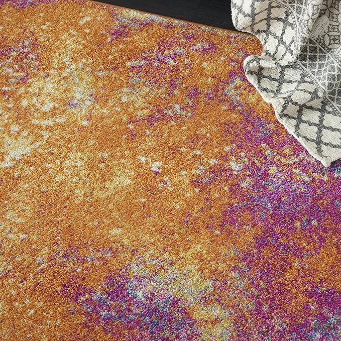 Nourison Home Passion Sunburst 5'3'' x 7'3'' Area-Rug, Modern, Abstract, Easy-Cleaning, Non Shedding, Bed Room, Living Room, Dining Room, Kitchen, (5' x 7')