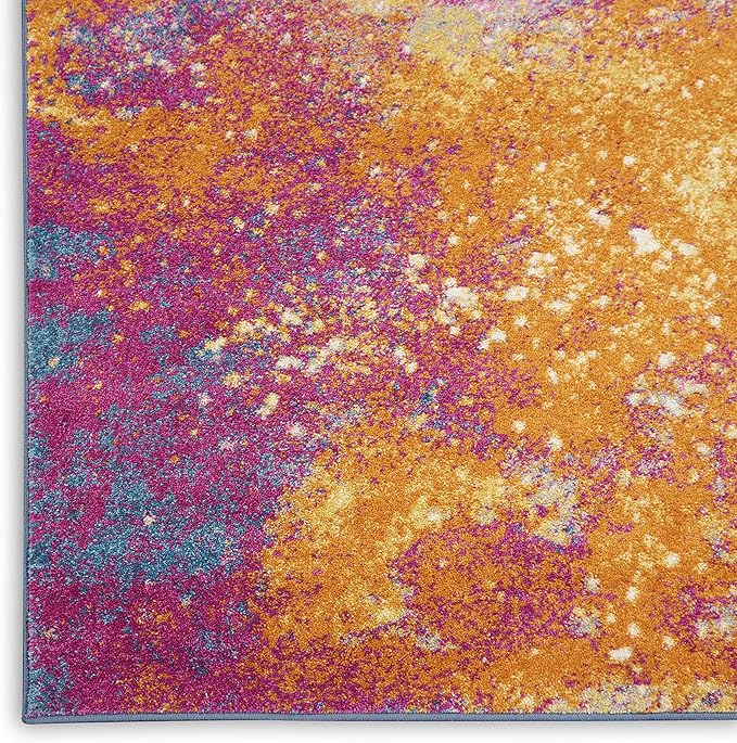 Nourison Home Passion Sunburst 3'9'' x 5'9'' Area-Rug, Modern, Abstract, Easy-Cleaning, Non Shedding, Bed Room, Living Room, Dining Room, Kitchen, (4' x 6')