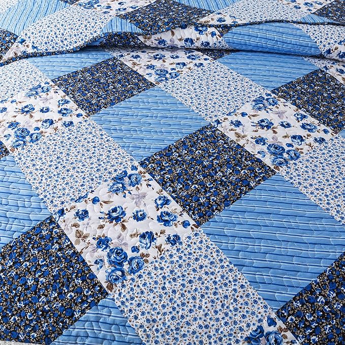 HoneiLife Queen Bedspreads - Oversized 106"x106" Quilt Sets, 3-Piece, All Season Use, Microfiber Coverlet