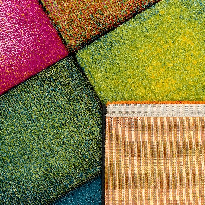 Paco Home Colorful Area Rug Checkered with Multicolor Squares, Size: 2'8" x 9'10"