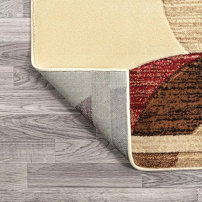 JONATHAN Y Abstract Arches Cream/Brown/Red Indoor Area Rug 5X8 ft, Tamara Retro for Living Room, Bedroom, Kitchen, Office, Easy-Cleaning, High Traffic, Pet-Friendly, Non-Shedding UNQ102A-5
