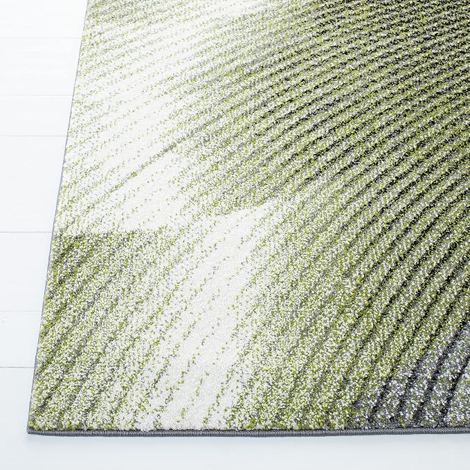 SAFAVIEH Hollywood Collection Area Rug - 10'6" x 14', Grey & Green, Mid-Century Modern Design, Non-Shedding & Easy Care, Ideal for High Traffic Areas in Living Room, Bedroom (HLW715Y)