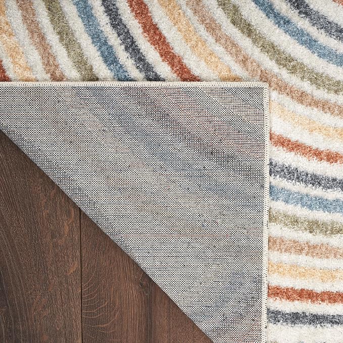 Nourison Home Astra Machine Washable Ivory Multicolor 4' x 6' Area Rug - Easy Clean, Non Shedding, Bed Room, Living Room, Dining Room, Kitchen (4' x 6')