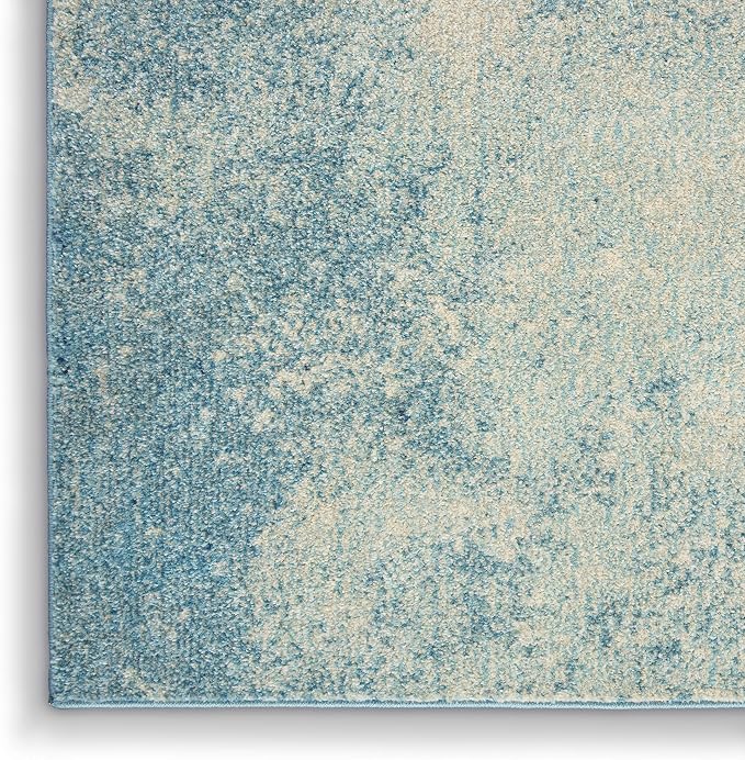 Nourison Home Passion 8' Runner Navy Light Blue Fabric Modern Area Rug (8' Runner)