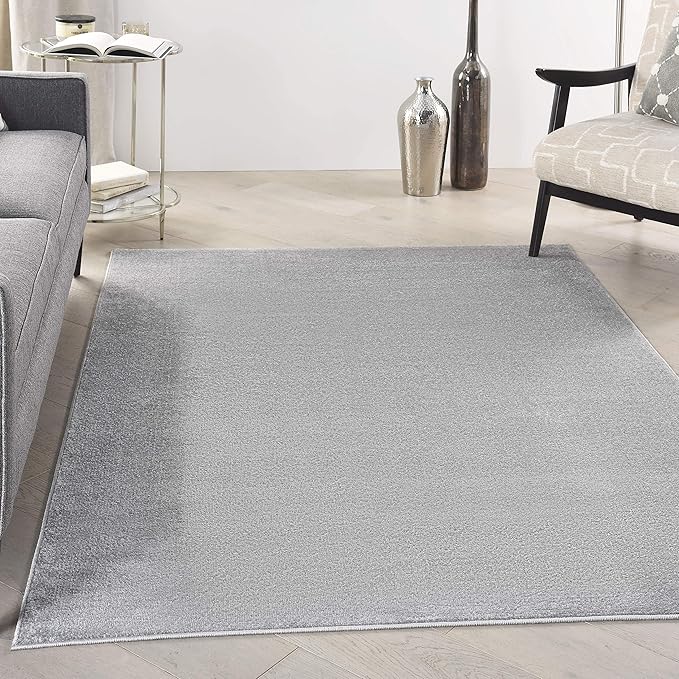 Nourison Home Nourison Essentials Silver Grey 6' x 9' Area Rug - Easy Clean, Non Shedding, Bed Room, Living Room, Dining Room, Kitchen (6' x 9')