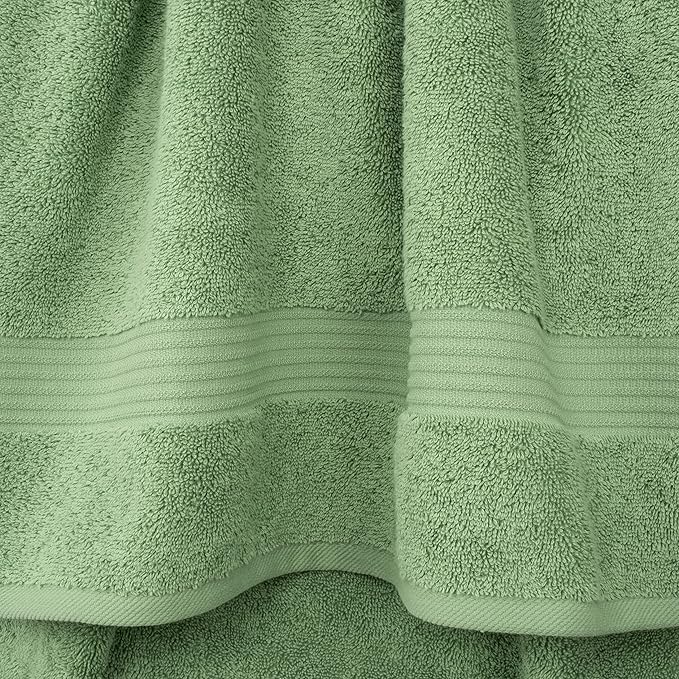 Cotton Paradise 100% Cotton Turkish Towel Set, Soft Absorbent Quick Dry, 4 Piece Hand Towel Set, Sage Green