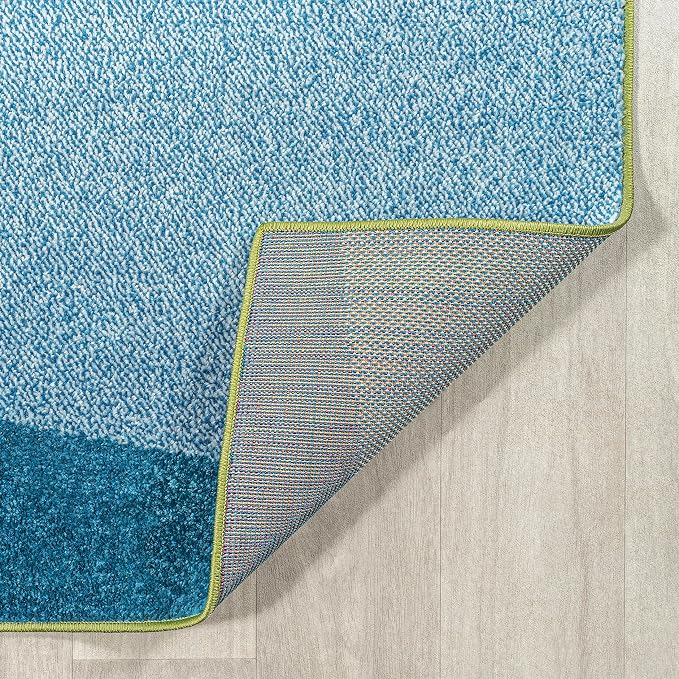 JONATHAN Y Prism Geometric Striped Runner Rug 2x8, Orange/Green/Blue, Modern, Coastal, Easy-Cleaning for Living Room, Bedroom, Kitchen, Pet Friendly, Non-Shedding (DZC101A-28)