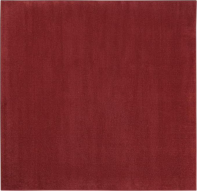 Nourison Home Nourison Essentials Brick Red 7' x Square Area Rug - Easy Clean, Non Shedding, Bed Room, Living Room, Dining Room, Kitchen (7' x Square)