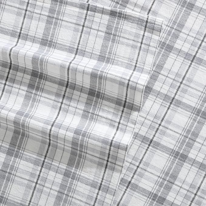 Eddie Bauer - Flannel Sheets Full Size, Anti-Pilling & Wrinkle Resistant Cotton, Touchably Soft for All-Season Comfort - Bed Sheets with Matching Pillowcases & Fitted Sheet (Beacon Hill Ivory)