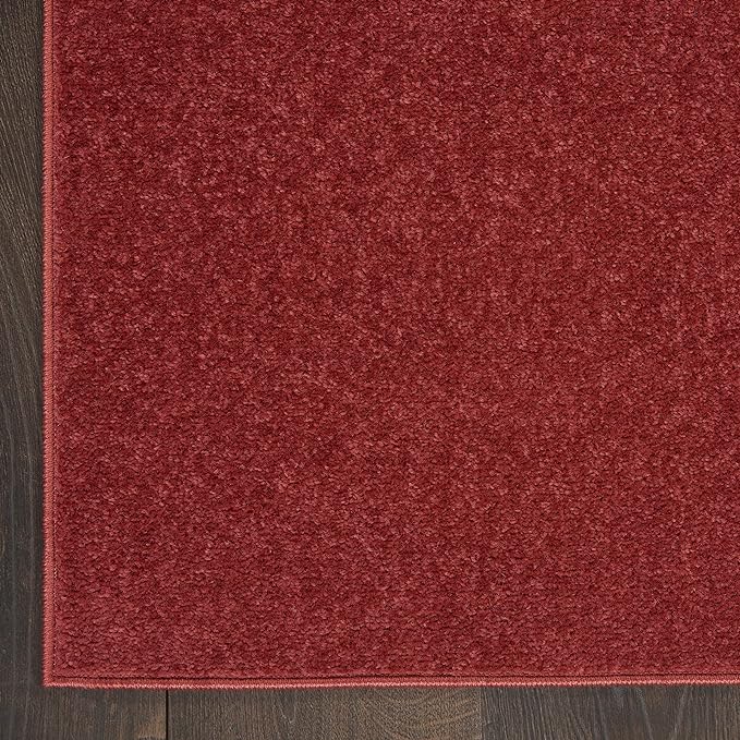 Nourison Home Nourison Essentials Brick Red 2'2" x 7'6" Area Rug - Easy Clean, Non Shedding, Bed Room, Living Room, Dining Room, Kitchen (8' Runner)