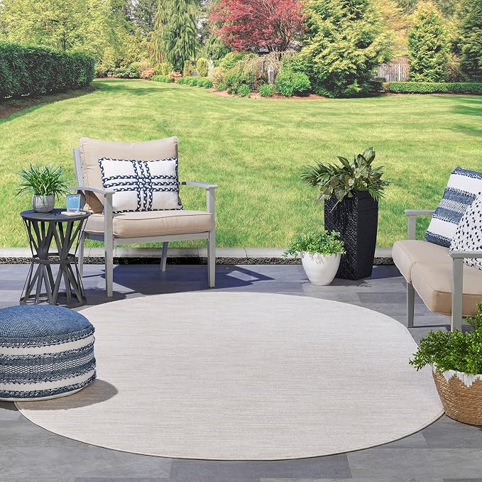 Nourison Home Nourison Essentials Ivory Beige 6' x 9' Oval Area Rug - Easy Clean, Non Shedding, Bed Room, Living Room, Dining Room, Kitchen (6' x 9' Oval)