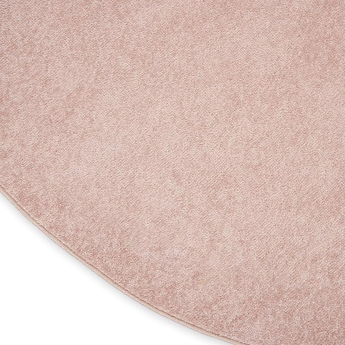Nourison Home Nourison Essentials Pink 6' x Round Area Rug - Easy Clean, Non Shedding, Bed Room, Living Room, Dining Room, Kitchen (6' x Round)